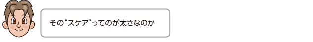 その“スケア”ってのが太さなのか