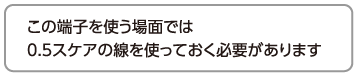 この端子を使う場面では0.5スケアの線を使っておく必要があります