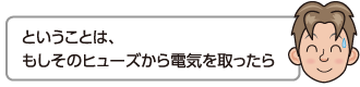 ということは、もしそのヒューズから電気を取ったら