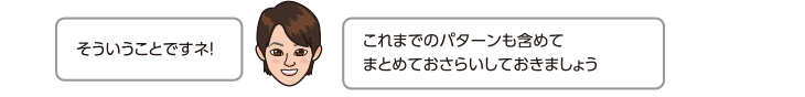 そういうことですネ！これまでのパターンも含めてまとめておさらいしておきましょう