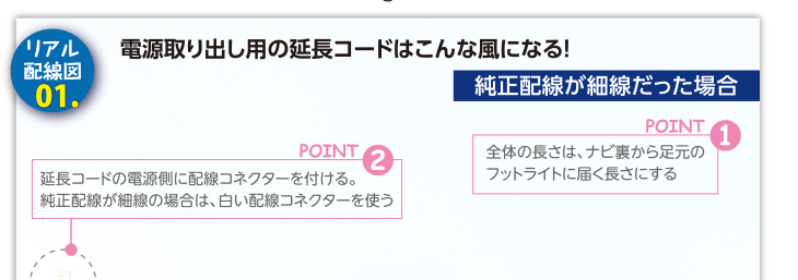 リアル配線図１｜純正配線が細線だった場合