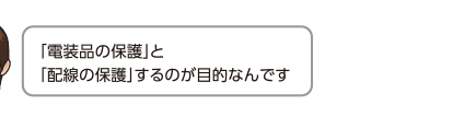 「電装品の保護」と「配線の保護」するのが目的なんです