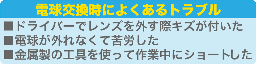 電球交換時によくあるトラブル