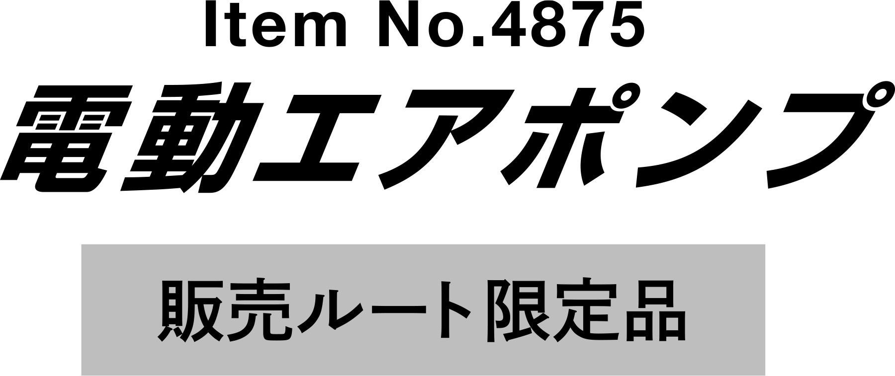 Item No.4875 電動エアポンプ 販売ルート限定品