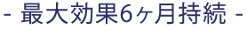 最大効果6ヶ月持続