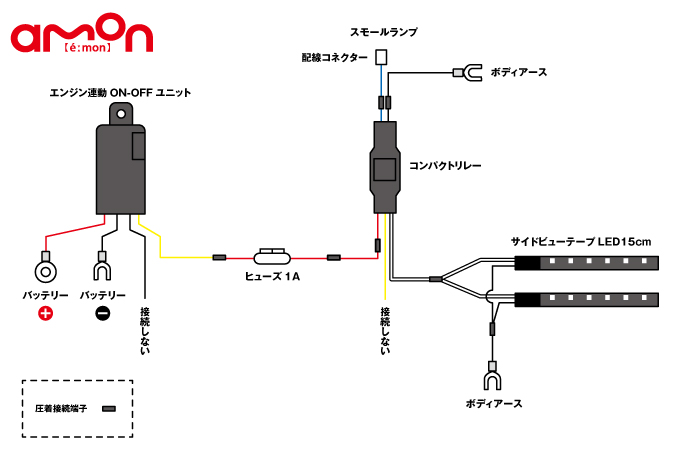 エーモン カンタン取り付け Ledデイライト エンジンon Offに連動