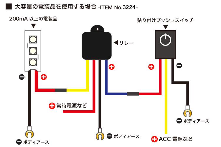 エーモン 貼り付けプッシュスイッチの応用