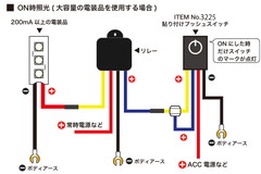 ITEM No.3225をON時照光で使用する場合(大容量)