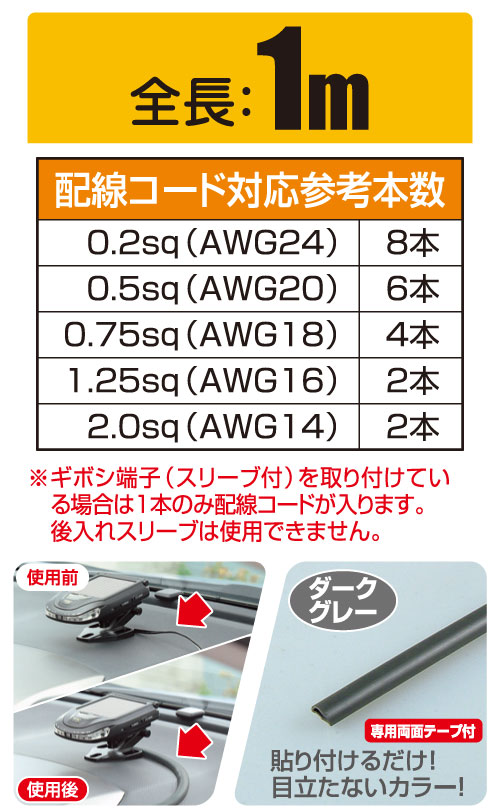 エーモン 1795 配線モール車内用 製品詳細ページ