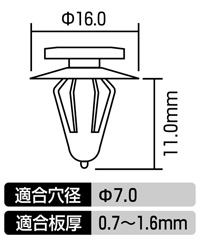 ドアトリムクリップ(三菱車用)